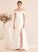 Penny Wedding Dresses Front Wedding Train Sweep Ruffle A-Line Off-the-Shoulder Split With Dress
