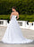 Beading Satin Organza Wedding With Wedding Dresses Strapless Isabelle Ball-Gown/Princess Dress Chapel Lace Train