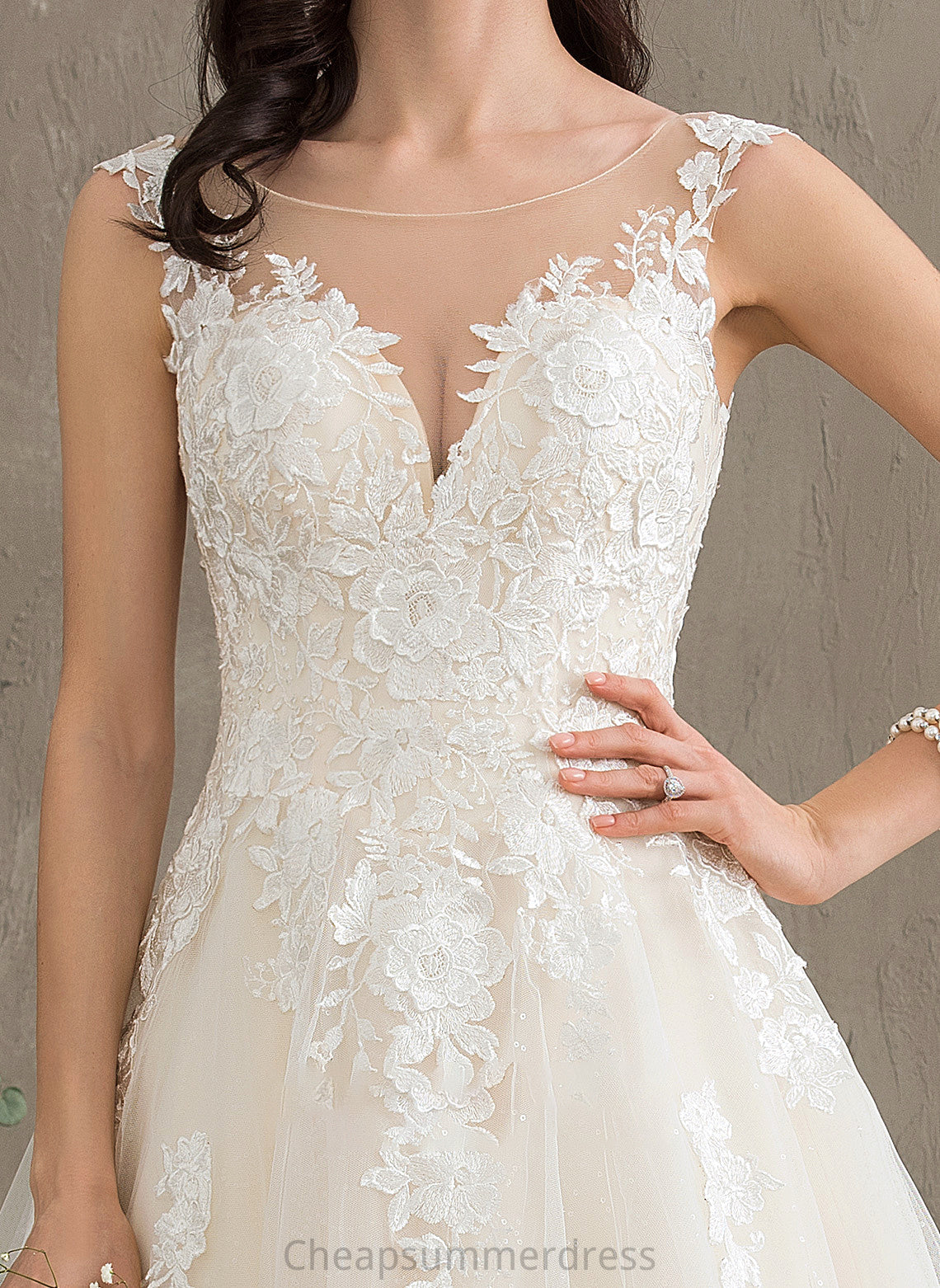Wedding Dress Train Saniyah Court Illusion Ball-Gown/Princess Wedding Dresses Tulle