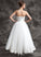Satin Wedding Dresses Beading Lace With Organza Megan Dress Ankle-Length Wedding Ball-Gown/Princess Strapless