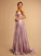 Prom Dresses V-neck Satin Bria Sweep Ball-Gown/Princess Train