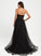 Pleated Prom Dresses Train V-neck Tulle Sweep Kamryn With Ball-Gown/Princess