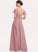 Neckline CascadingRuffles Length Ruffle SquareNeckline Silhouette Floor-Length A-Line Fabric Embellishment Alena Natural Waist