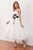 White Homecoming Dresses America Lace Midi Prom Dress