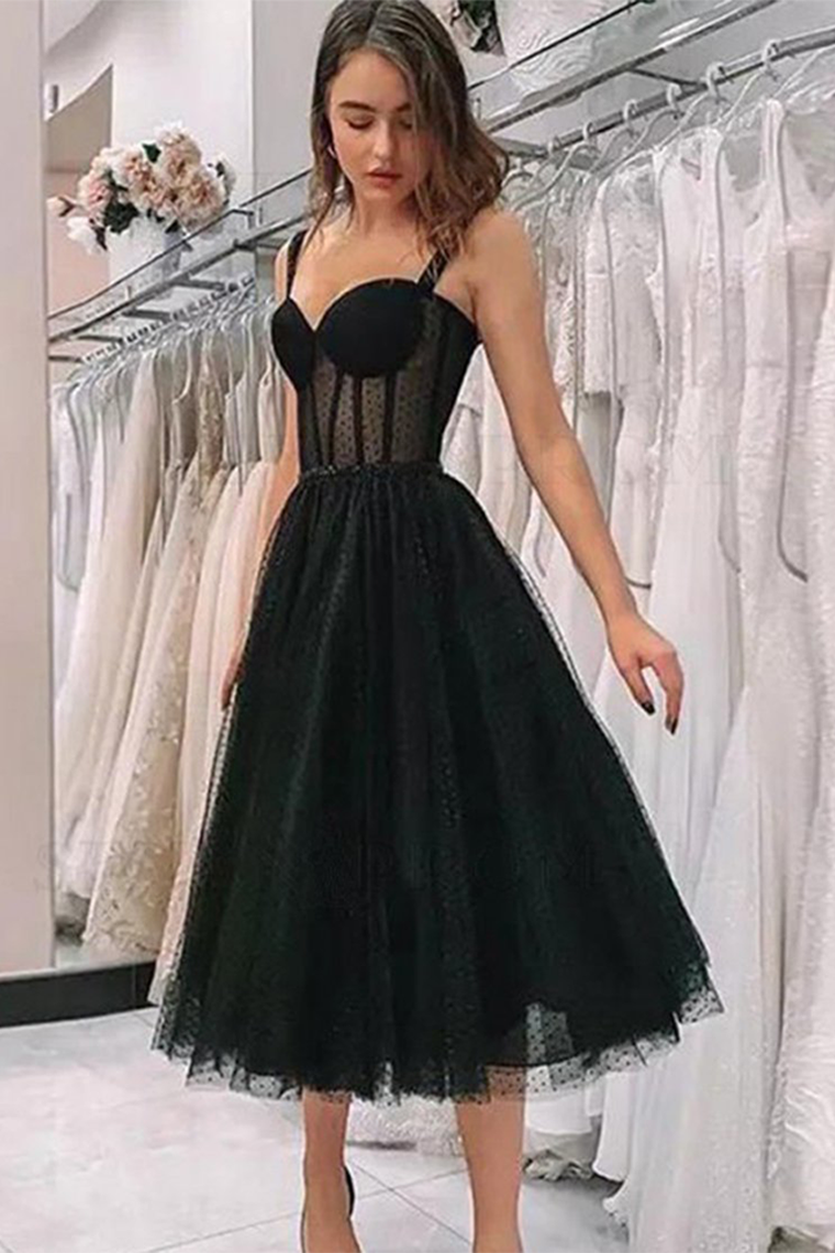 Cute Straps Short Prom Dress Black Fairy Vintage Party Homecoming Dresses Aryana Dresses