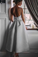 A-Line Tea-Length Saniyah Homecoming Dresses White Prom Dress With Pockets