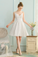 Nora Homecoming Dresses Lace A-Line V-Neck Sleeveless Short White