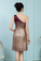Glitter Omber Gold Lila Homecoming Dresses One Shoulder Short Sequines Pleats
