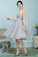 A-Line Strapless Grey Ball Gown With Cecelia Homecoming Dresses Lace Rhinestones
