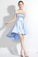 High Low Off-The-Shoulder Homecoming Dresses Krista Satin Light Sky Blue