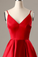 A-Line Spaghetti Straps Short Red With Carolina Homecoming Dresses Pockets
