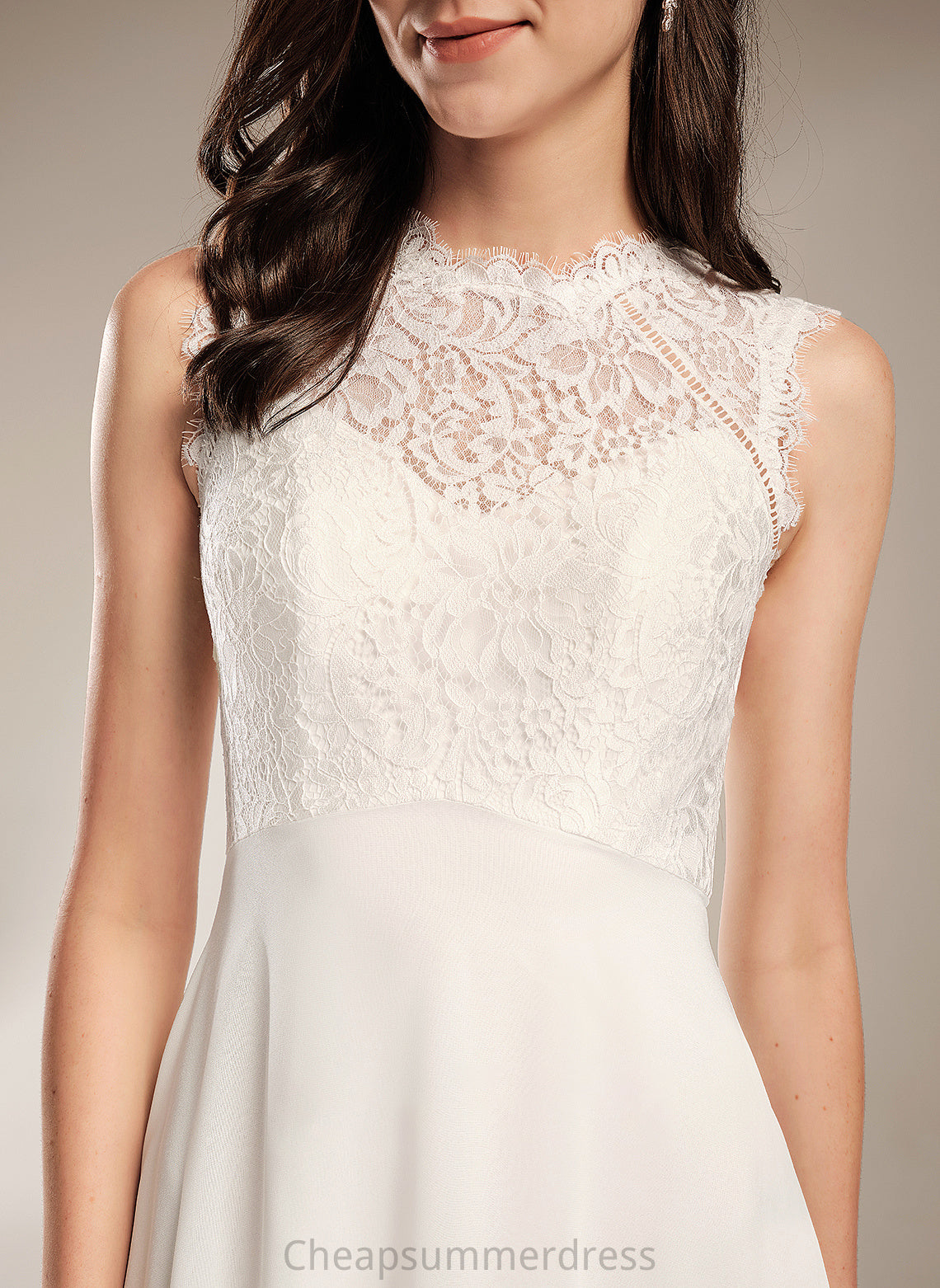 Wedding Wedding Dresses Lace Elva Floor-Length A-Line Neck Scoop Dress With