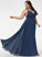 Front A-Line Split Giselle Floor-Length With V-neck Prom Dresses
