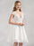 Lace Appliques V-neck Sequins A-Line Wedding Dresses Lace Tulle Dress With Knee-Length Beading Wedding Kayden
