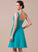Knee-Length Neckline One-Shoulder Silhouette Fabric Empire Embellishment Length Ruffle Briana A-Line/Princess Natural Waist