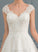 Lace Wedding Dresses Knee-Length A-Line V-neck Dress Tulle Raven Wedding