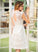 Gabrielle Wedding Dresses Neck A-Line Scoop Knee-Length Lace Dress Wedding