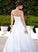 Beading Satin Organza Wedding With Wedding Dresses Strapless Isabelle Ball-Gown/Princess Dress Chapel Lace Train