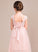 Scoop Anya Bow(s) Floor-Length Junior Bridesmaid Dresses With A-Line Lace Neck Tulle