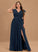 V-neck Bow(s) Front Chiffon A-Line Floor-Length Ruffles With Prom Dresses Split Ashley Cascading