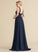 A-Line Ruffle SweepTrain Silhouette Embellishment V-neck Neckline Fabric Length Fiona Natural Waist A-Line/Princess