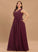 Trinity Chiffon Front With Floor-Length A-Line Ruffle Off-the-Shoulder Prom Dresses Split Pockets