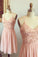 A-Line With Veronica Homecoming Dresses Chiffon Pink Appliques CD10105