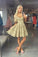 Elegant Homecoming Dresses Jaida Lace V-Neck Champagne CD10248