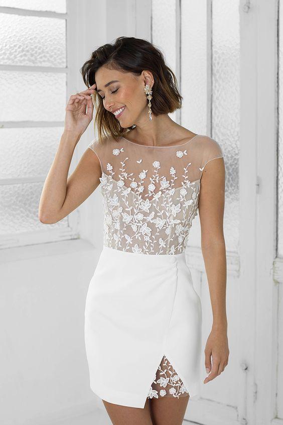 Perfect White Bridal Party Dress Yaritza Homecoming Dresses CD10352