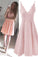 Spaghetti Kallie Satin A Line Pink Homecoming Dresses Short CD1109