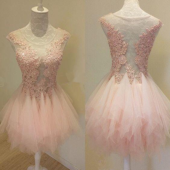 Homecoming Dresses Miracle Pink Party Dress Ruffles Dresses CD11718