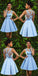 Lace Setlla Homecoming Dresses Sky Blue Sexy CD11756