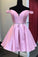 Beaded Waist Off The Shoulder Ashlyn Pink Homecoming Dresses CD11793