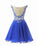 Lovely Short Chiffon Royal Blue Melanie Homecoming Dresses CD11894
