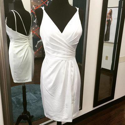 Straps Short White Dress Homecoming Dresses Naomi Cocktail CD11934