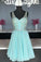 Green Beads Short Dress Chiffon Homecoming Dresses Tori Green CD12070