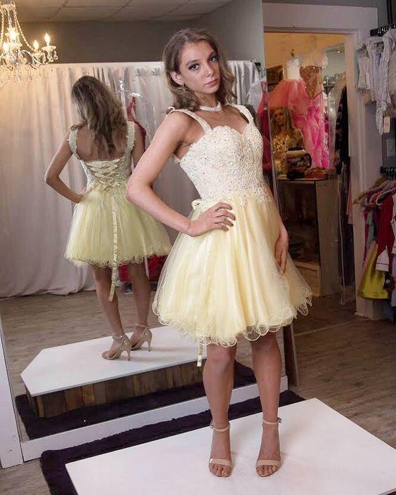Sweetheart Homecoming Dresses Lace Mildred Strapless Applique Tulle CD12329