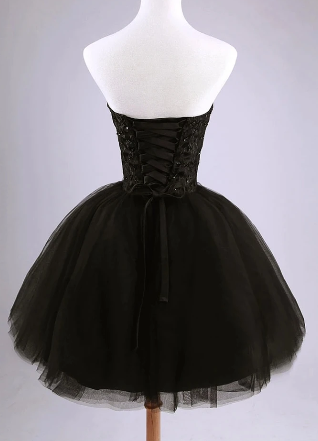 Beautiful Black Homecoming Dresses Lace Kamora Short And Tulle CD12962