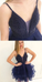 Navy Blue Formal Graduation Evie Homecoming Dresses With Beadings CD13093