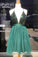 Hunter Eliza Homecoming Dresses Green Sequins And Tulle Short CD13155