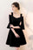 Black Short Aline With Bell Sleeves Karsyn Homecoming Dresses CD13319