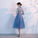 Beautiful Blue Knee Micaela Homecoming Dresses Length Beaded CD13635