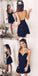 Spaghetti Straps Short Yareli Homecoming Dresses Black CD154