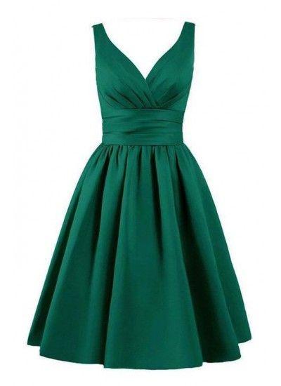 V Neck Green Elegant Homecoming Dresses Micaela Short CD1544
