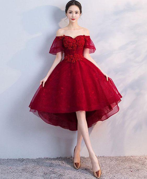 Burgundy Tulle Homecoming Dresses Sanai Short Dress CD1548