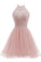 Thirza Homecoming Dresses Beaded Halter Short Tulle Dress CD1578