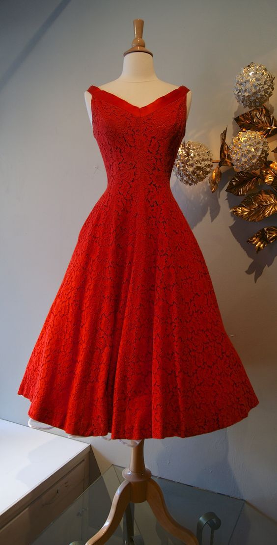 Red Dress Homecoming Dresses Aleah Lace A Line Dress CD1628