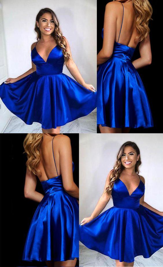 Short Party Dress Homecoming Dresses Royal Blue Mandy CD16841