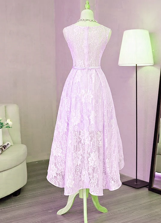 Beautiful Lavender High Low Lace Homecoming Dresses Elaina Dress 2022 Short Formal Dress CD17200