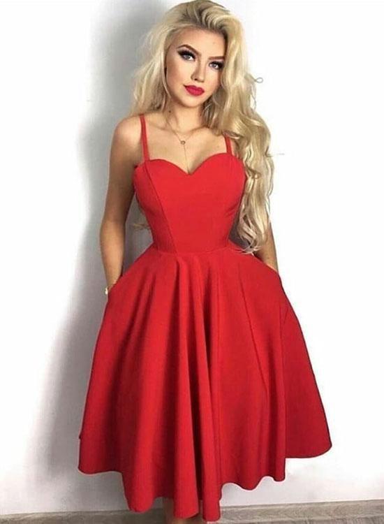 Cute Ella Homecoming Dresses Red Short CD1763